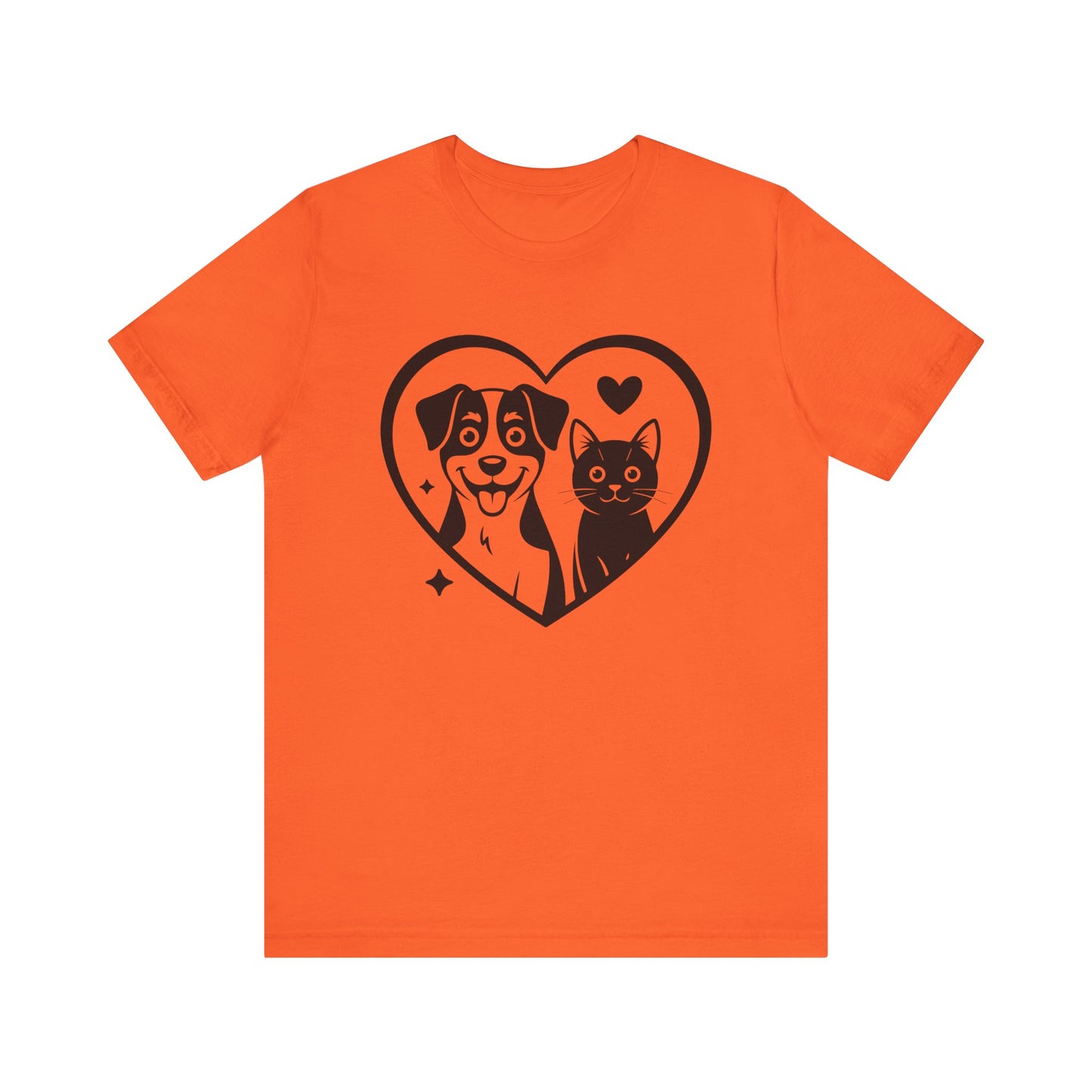 Cat and Dog Love Unisex Short Sleeve Tee